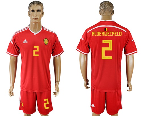 Belgium #2 Alderweireld Red Home Soccer Country Jersey